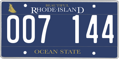 RI license plate 007144