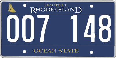 RI license plate 007148