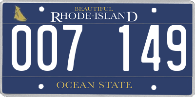 RI license plate 007149