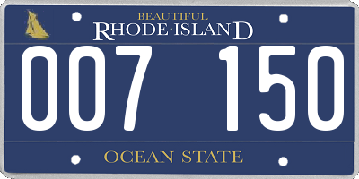 RI license plate 007150
