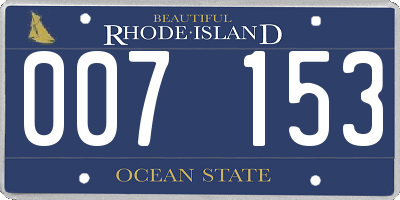 RI license plate 007153