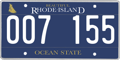 RI license plate 007155