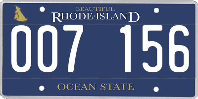 RI license plate 007156