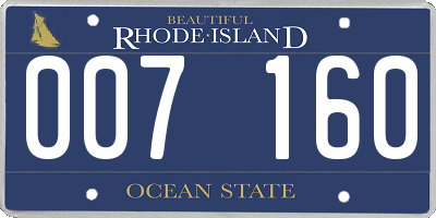 RI license plate 007160