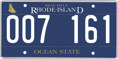 RI license plate 007161