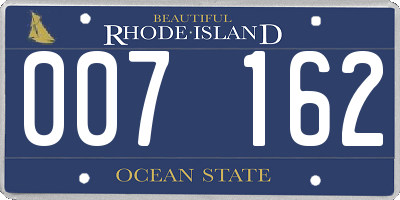 RI license plate 007162