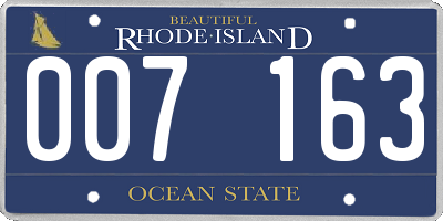 RI license plate 007163