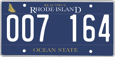 RI license plate 007164