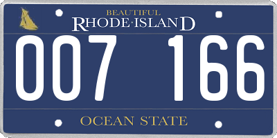 RI license plate 007166