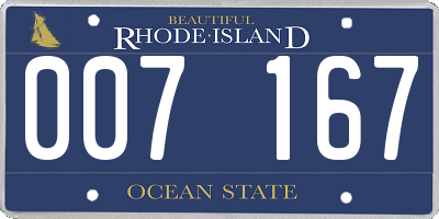 RI license plate 007167