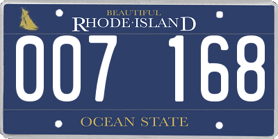 RI license plate 007168