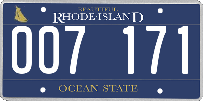 RI license plate 007171