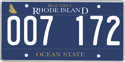 RI license plate 007172