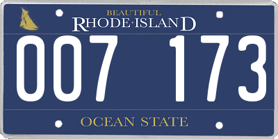 RI license plate 007173