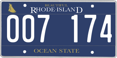 RI license plate 007174