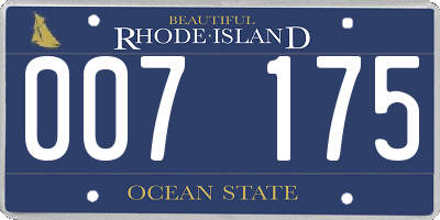 RI license plate 007175