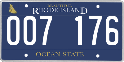 RI license plate 007176