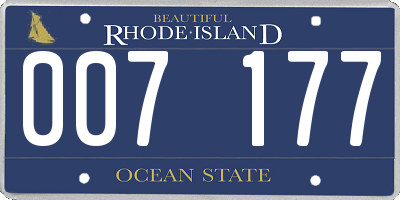 RI license plate 007177