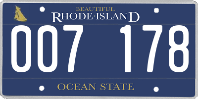 RI license plate 007178