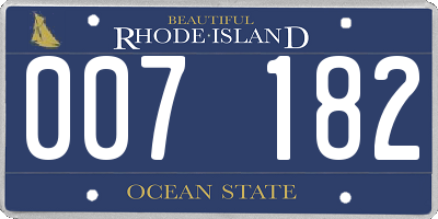 RI license plate 007182