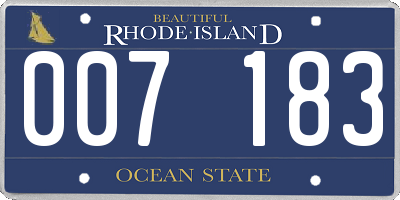 RI license plate 007183