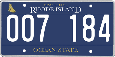 RI license plate 007184