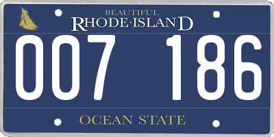 RI license plate 007186