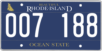 RI license plate 007188