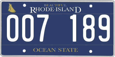 RI license plate 007189