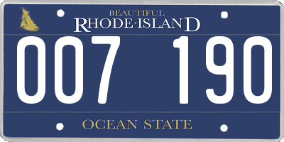 RI license plate 007190