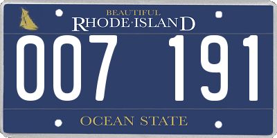RI license plate 007191