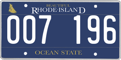 RI license plate 007196