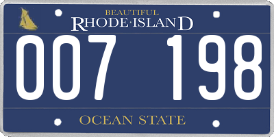 RI license plate 007198