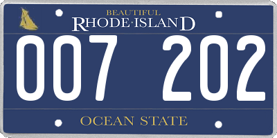 RI license plate 007202