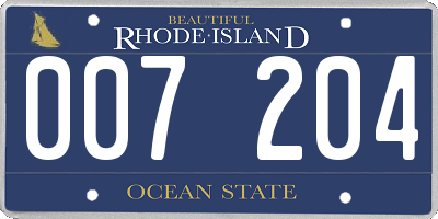 RI license plate 007204