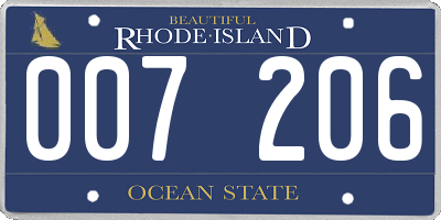 RI license plate 007206