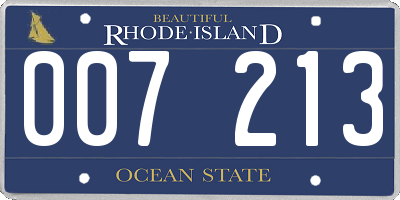 RI license plate 007213