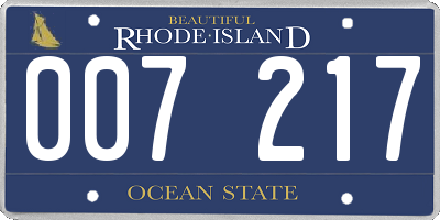 RI license plate 007217