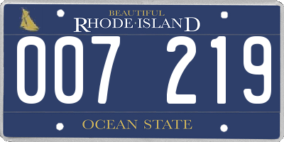 RI license plate 007219