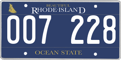 RI license plate 007228