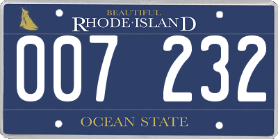 RI license plate 007232