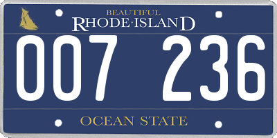 RI license plate 007236