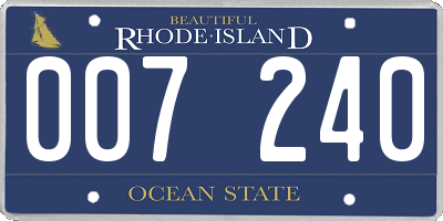 RI license plate 007240