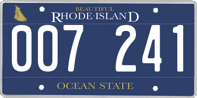 RI license plate 007241