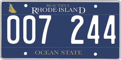 RI license plate 007244