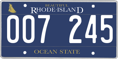 RI license plate 007245