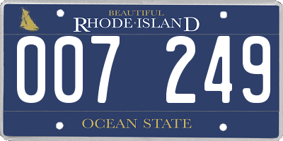 RI license plate 007249