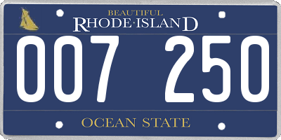 RI license plate 007250