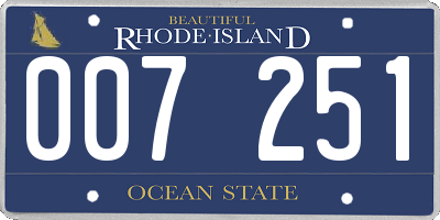 RI license plate 007251