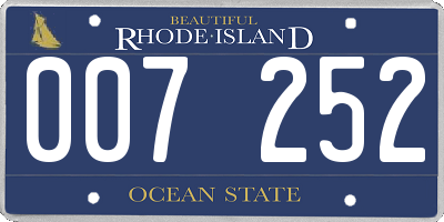 RI license plate 007252